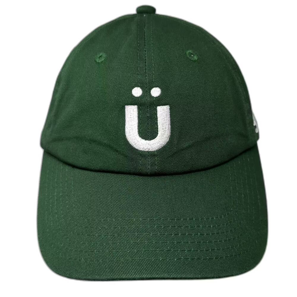 grüns Baseball Cap Green White Slideback OS Embroidered Logo Adjustable Hat